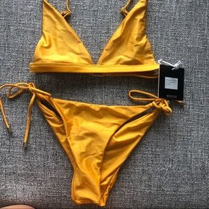 NWT Beginning Boutique Gold Bikini Set